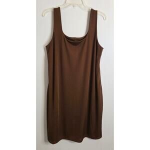 a new day Sleeveless Tank Dress Ribbed Knit Brown Fully Lined XX-Large Pull Over